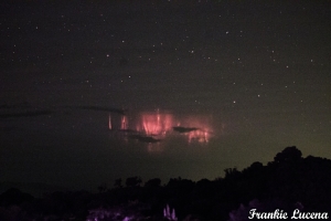 Space lightning sprites over hurricane Matthew, filmed from Aruba by F.Lucena